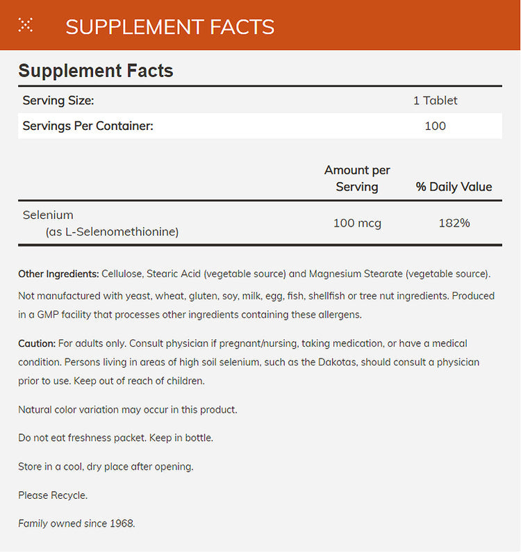 NOW Supplements, Selenium (L-Selenomethionine) 100 mcg, Essential Mineral*, 100 Tablets