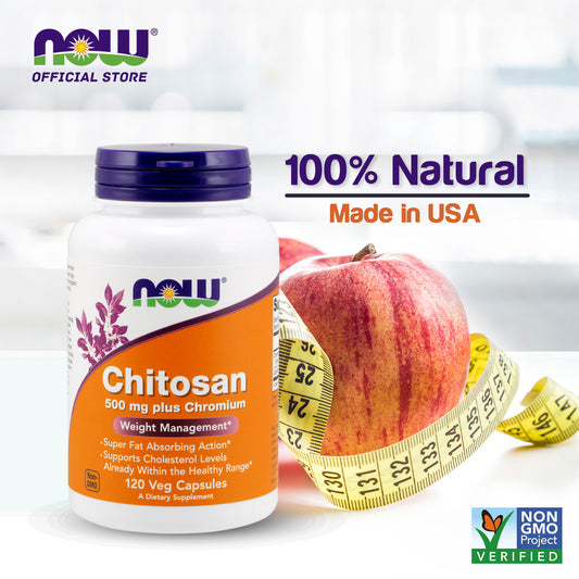 NOW Supplements, Chitosan 500 mg plus Chromium, Weight Management*, 120 Veg Capsules