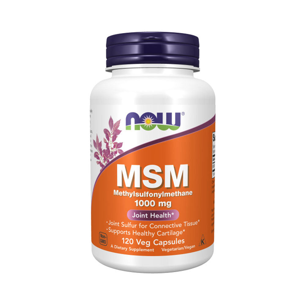 NOW Supplements, MSM (Methylsulfonylmethane) 1,000 mg, Joint Health, 120 Veg Capsules