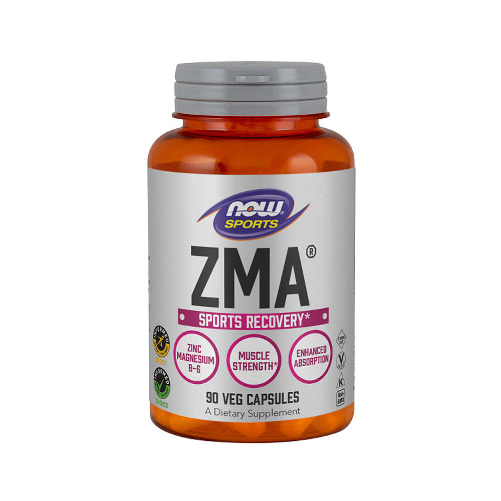 NOW Sports Nutrition, ZMA (Zinc, Magnesium and Vitamin B-6), Enhanced Absorption, Sports Recovery, 90 Veg Capsules