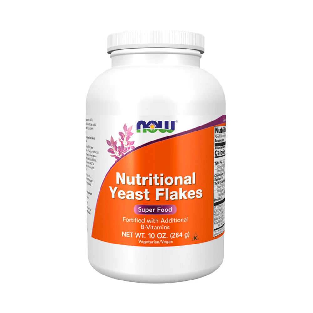NOW Supplements, Nutritional Yeast Flakes, Fortified with Additional B-Vitamins, Super Food, (284g）