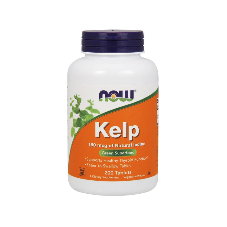 NOW Supplements, Kelp 150 mcg of Natural Iodine, Easier to Swallow Tablet, Super Green, 200 Tablets