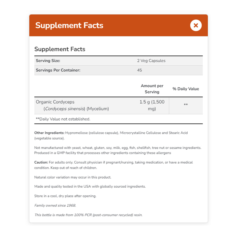 NOW Supplements, Cordyceps (Cordyceps sinensis)750 mg, Healthy Immune Support, 90 Veg Capsules