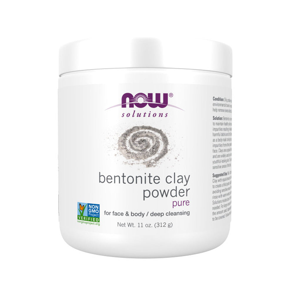 NOW Solutions, Bentonite Clay Powder, pure for face & body / deep cleaning - 11 oz