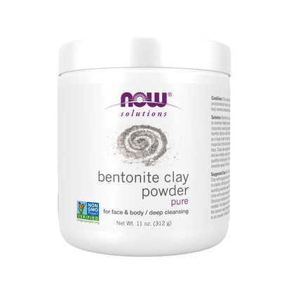 NOW Solutions, Bentonite Clay Powder, pure for face & body / deep cleaning - 11 oz