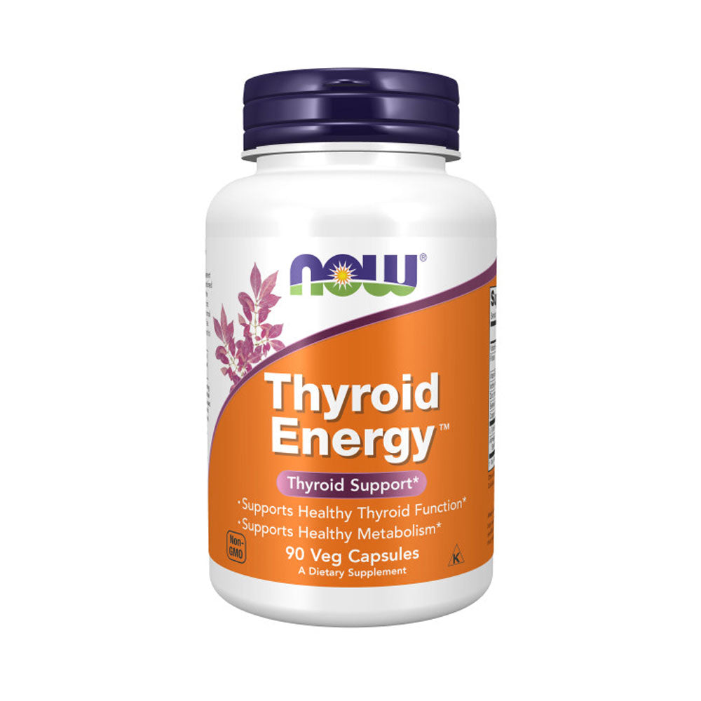 NOW Supplements, Thyroid Energy™, Iodine and Tyrosine plus Selenium, Zinc and Copper, Thyroid Support*, 90 Veg Capsules