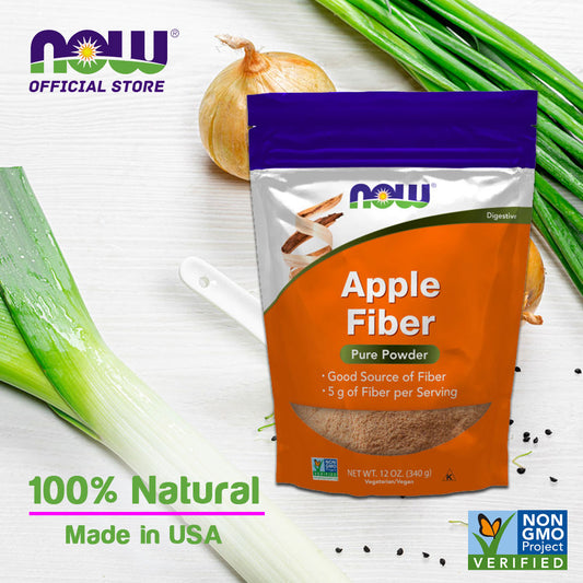 NOW Supplements, Pure Apple Fiber Powder with Apple Pectin, Non-GMO Project Verified, (340g)