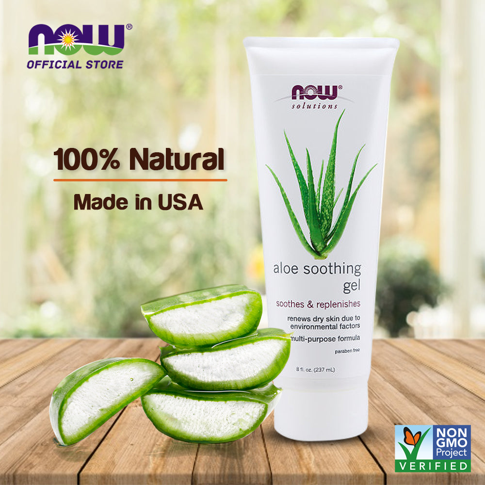 NOW Solutions, Aloe Soothing Gel, Soothes & Replenishes - 8 oz (237ML)