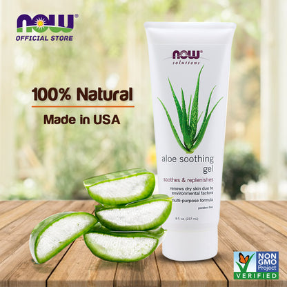 NOW Solutions, Aloe Soothing Gel, Soothes & Replenishes - 8 oz (237ML)