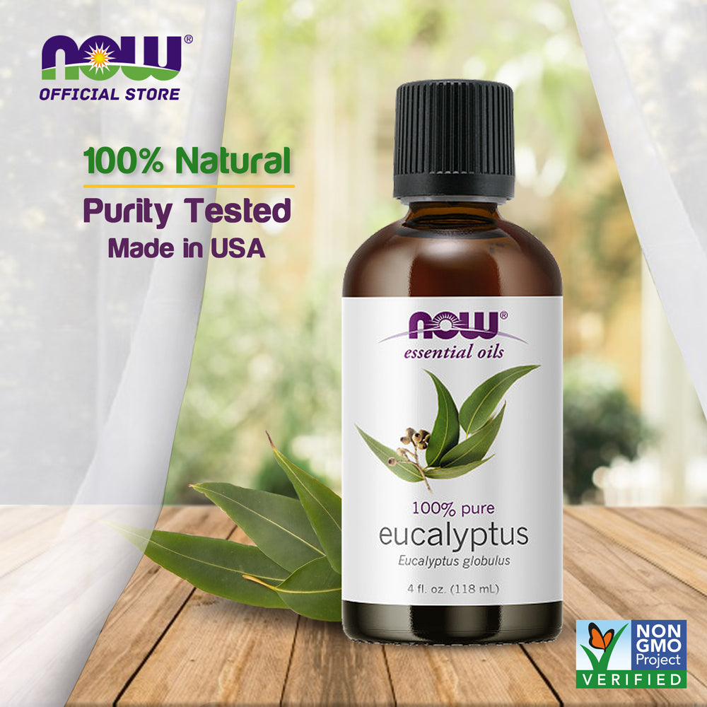 NOW Relaxing & Soothing Massage Oil Christmas Set - Eucalyptus Oil, Liquid Coconut Oil, + FREE Roll On