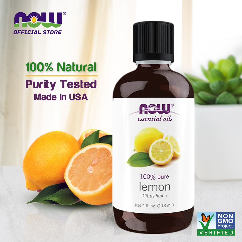 NOW Refreshing & Energizing Christmas Set: Lemon & Peppermint Oils + FREE Glass Sprayer!