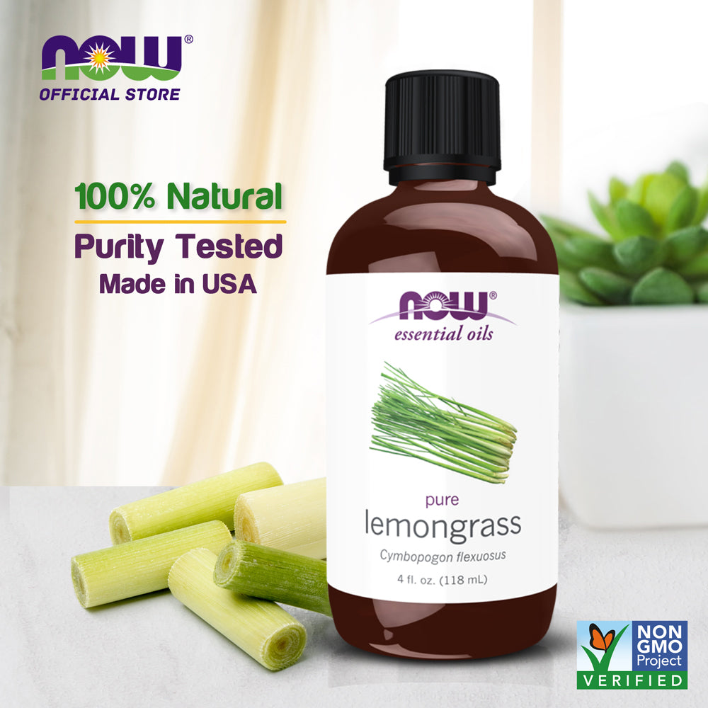 NOW Uplifting & Refreshing Aromatherapy Christmas Set – Lemongrass Oil & Orange Oil + Free Glass Sprayer