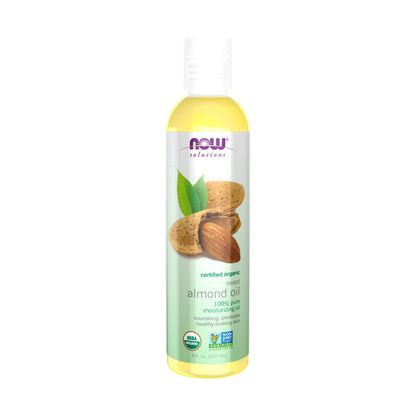 NOW Solutions, Organic Sweet Almond Oil, 100% Pure Moisturizing Oil, Promotes Healthy-Looking Skin, Unscented Oil, 8-Ounce (237ml) - Bloom Concept Malaysia
