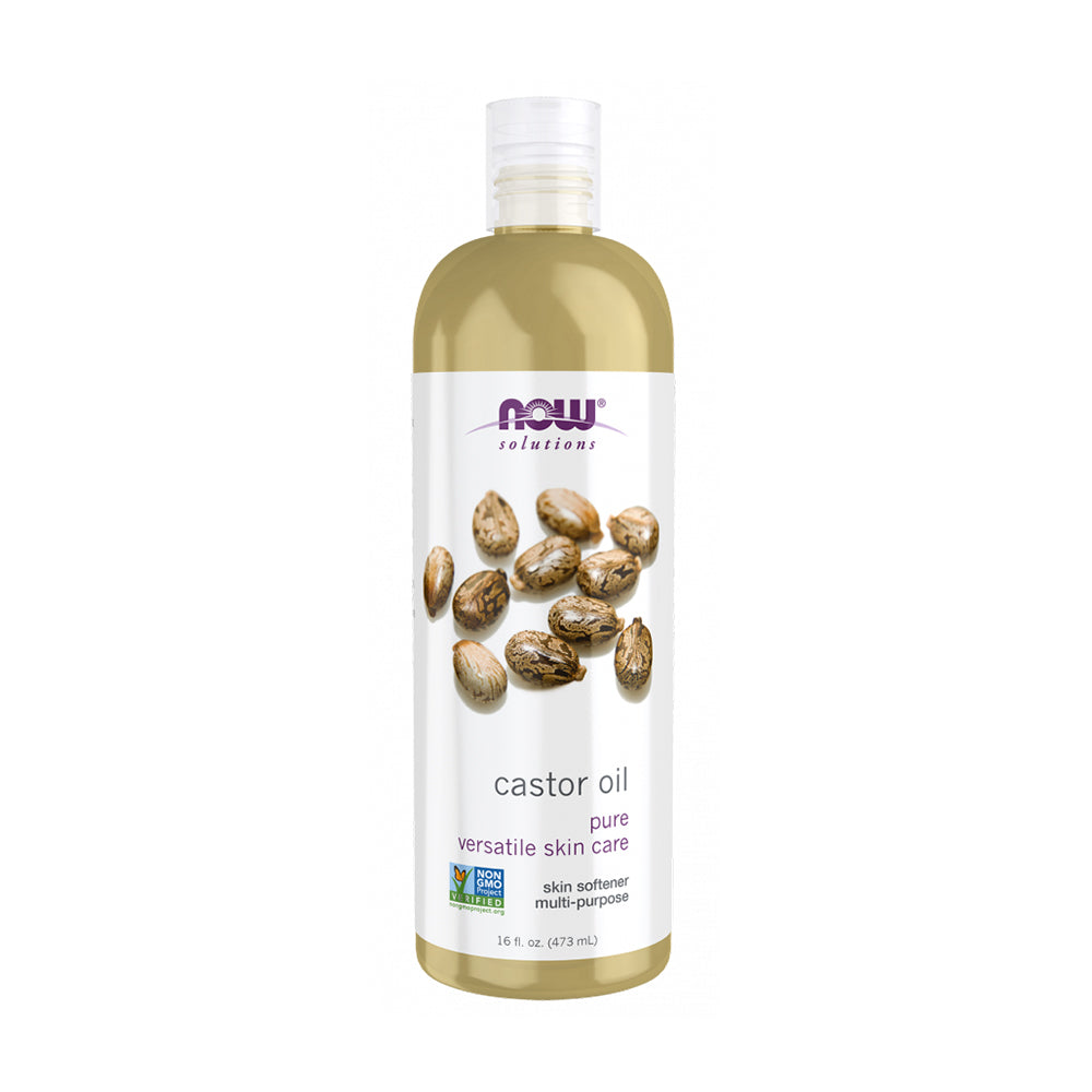 NOW Solutions, Castor Oil, 100% Pure Versatile Skin Care, Multi-Purpose Skin Softener, 16-Ounce (473ml)
