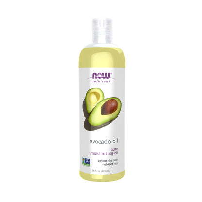 NOW Solutions, Avocado Oil, 100% Pure Moisturizing Oil, Nutrient Rich and Hydrating, 16-Ounce (473 ml)