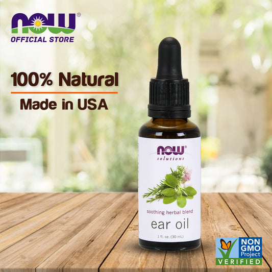 NOW Solutions, Ear Oil, Soothing Herbal Blend, Great on Mild Discomfort or Irritation, 1-Ounce (30 ml)