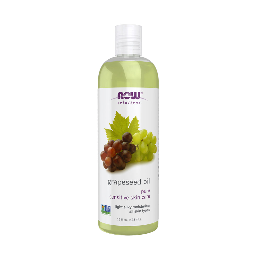 NOW Solutions, Grapeseed Oil, Skin Care for Sensitive Skin, Light Silky Moisturizer for All Skin Types, 16-Ounce (473 ml)