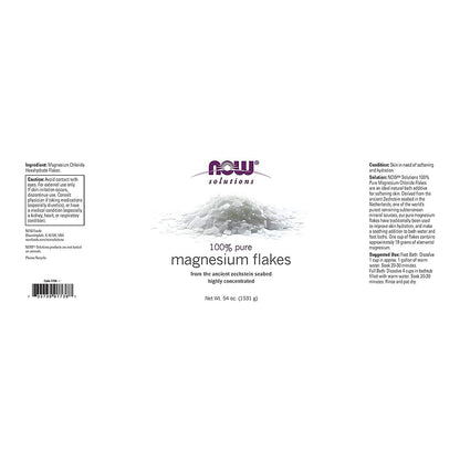 NOW Solutions, Magnesium Flakes, 100% Pure, from the Ancient Zechstein Seabed, Highly Concentrated, 54-Ounce (1531g)