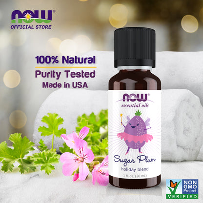 NOW Essential Oils, Sugar Plum Oil Blend, 1 fl. oz. (30 ml)