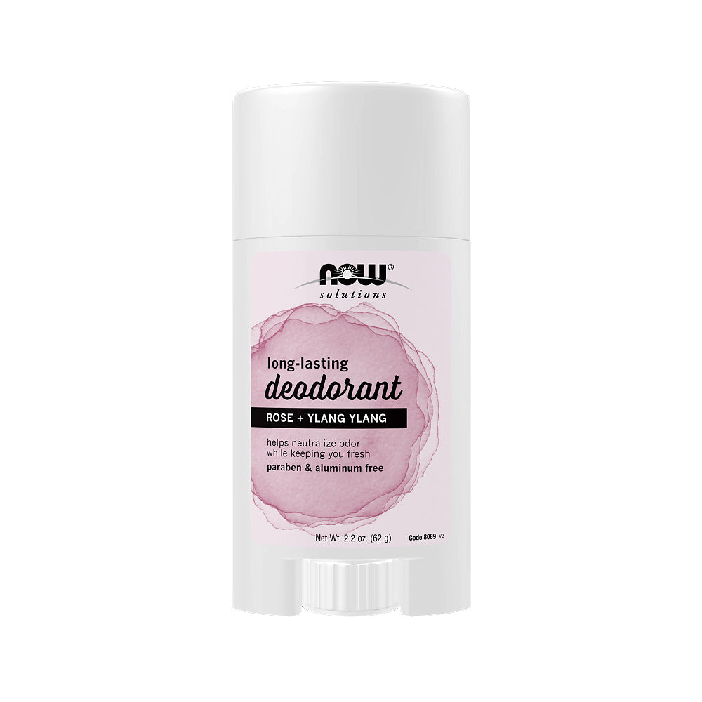 NOW Solutions, Long-Lasting Deodorant Stick, Rose and Ylang Ylang Scent, Odor Neutralizing and Keeps You Fresh, 2.2-Ounce
