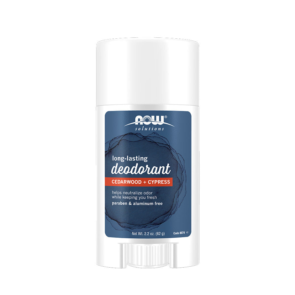 NOW Solutions, Long Lasting Deodorant, Cedarwood and Cypress, Paraben &amp; Aluminum Free, 2.2-Ounce