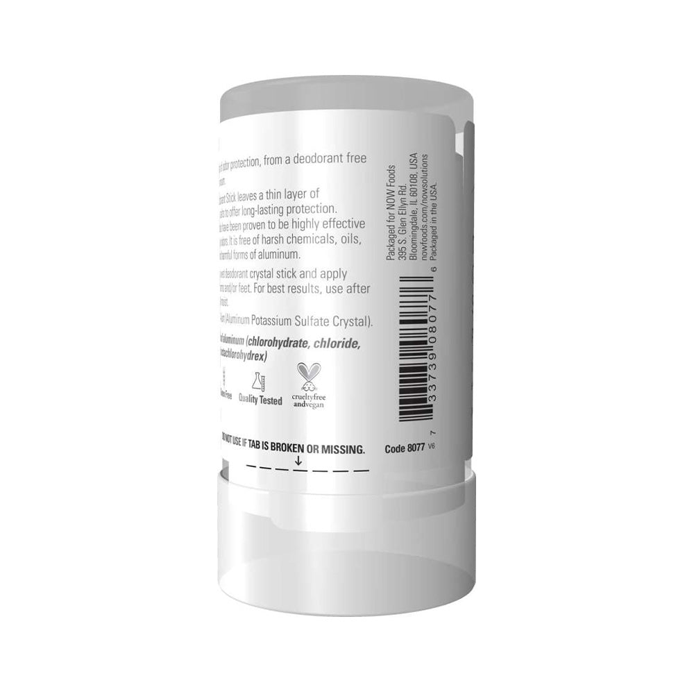 NOW Solutions, Nature's Deodorant Stick, Deodorant Stone, 100% Pure and Natural, Long-Lasting Body Odor Elimination, 3.5 oz.