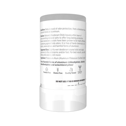 NOW Solutions, Nature's Deodorant Stick, Deodorant Stone, 100% Pure and Natural, Long-Lasting Body Odor Elimination, 3.5 oz.