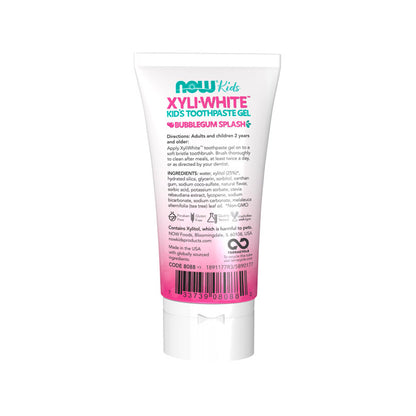 NOW Solutions, Xyliwhite™ Toothpaste Gel for Kids, Bubblegum Splash Flavor, Kid Approved! 3-Ounce, packaging may vary