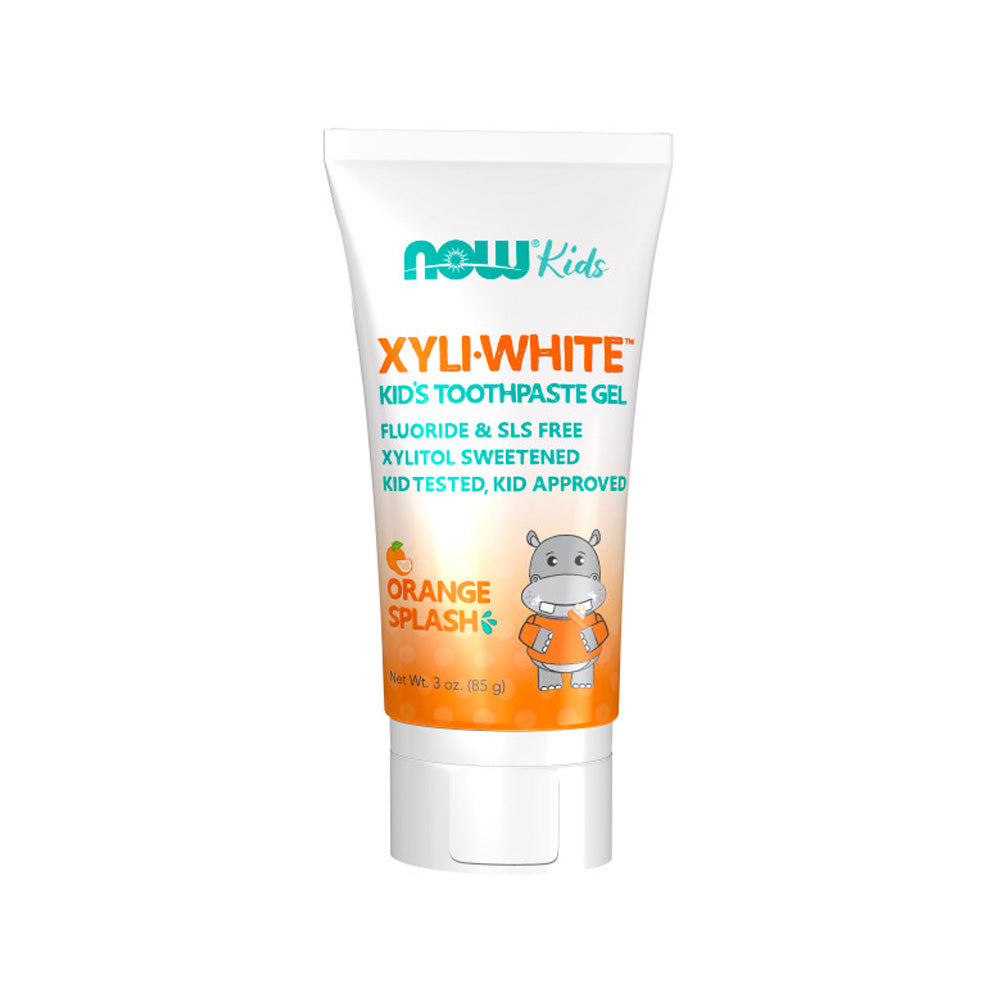 NOW Solutions, XyliwhiteToothpaste Gel for Kids, Orange Splash Flavor, Kid Approved! 3-Ounce, packaging may vary (85 g)