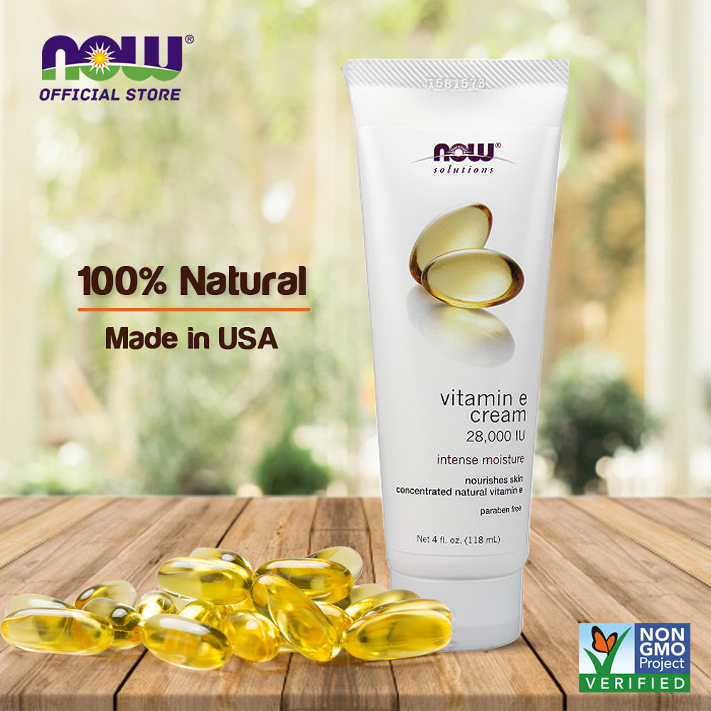 NOW Solutions, Vitamin E Cream 28,000 IU - 4 oz (118ml)