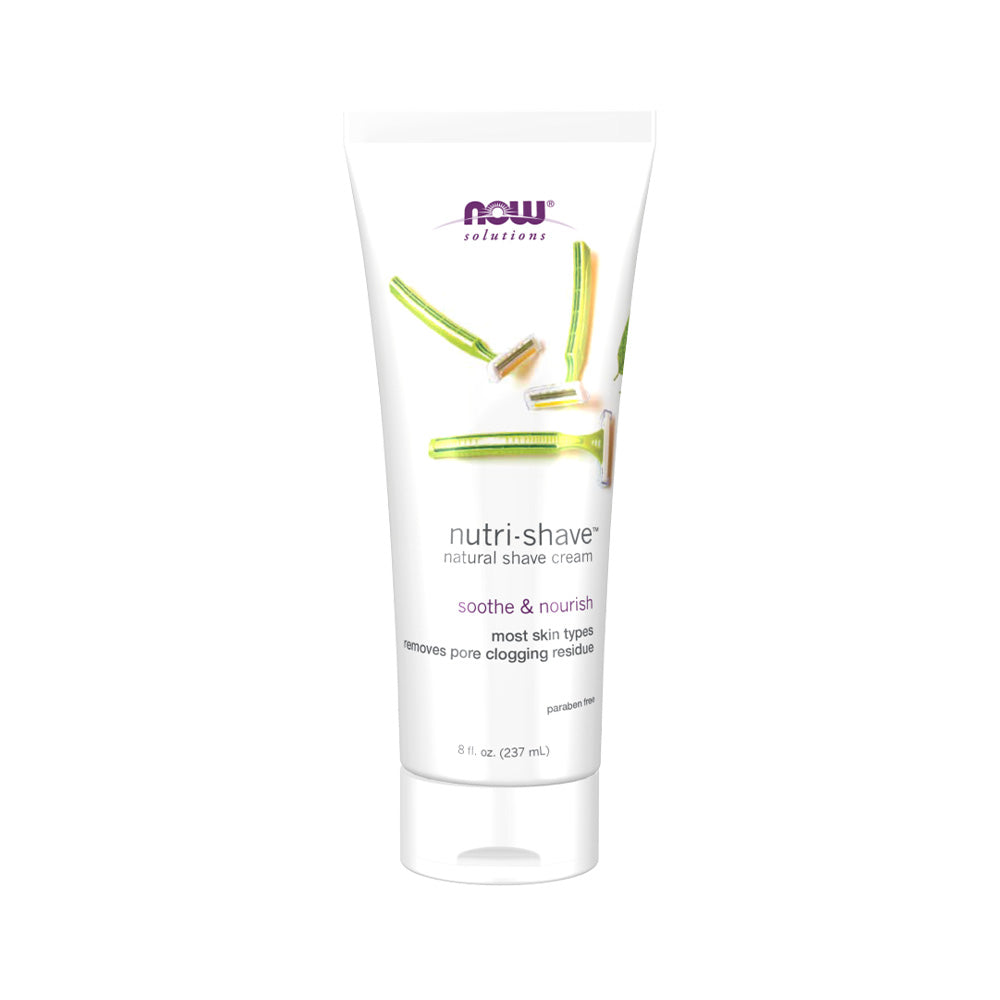 NOW Solutions, Nutri-Shave, Shave Cream, Removes Pore Clogging Residue, Reduces Irritation, 8-Ounce