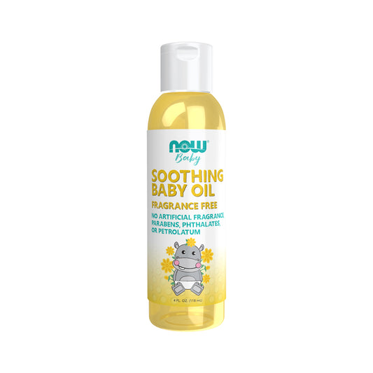 NOW Baby, Soothing Baby Oil, Fragrance Free, No Artificial Fragrance, Parabens, Phthalates, or Petrolatum, (118ml)