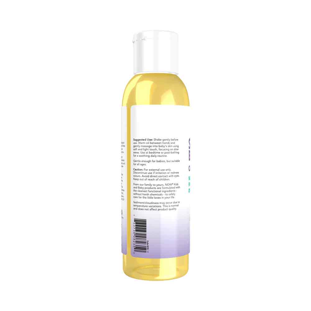 NOW Baby, Soothing Baby Oil, Calming Lavender, No Artificial Fragrance, Parabens, Phthalates, Petrolatum, (118ml)