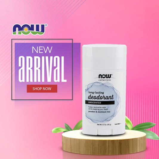 NOW Solutions, Long Lasting Deodorant, Unscented, Paraben &amp; Aluminum Free, 2.2-Ounce