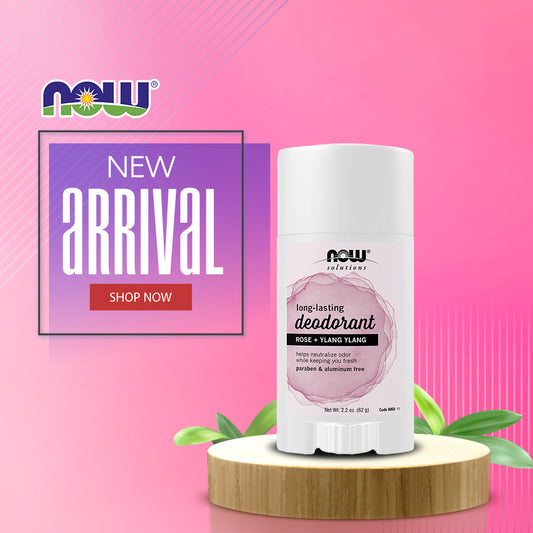 NOW Solutions, Long-Lasting Deodorant Stick, Rose and Ylang Ylang Scent, Odor Neutralizing and Keeps You Fresh, 2.2-Ounce