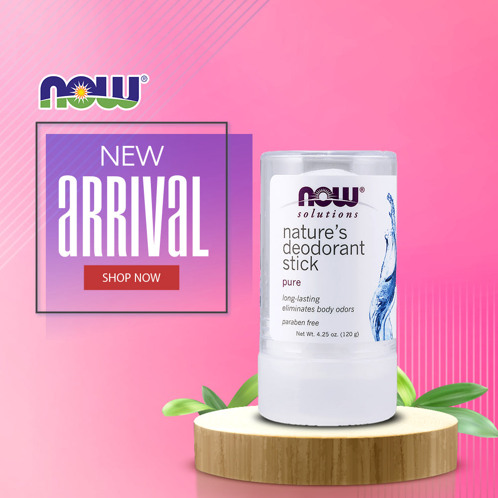 NOW Solutions, Nature's Deodorant Stick, Deodorant Stone, 100% Pure and Natural, Long-Lasting Body Odor Elimination, 3.5 oz.