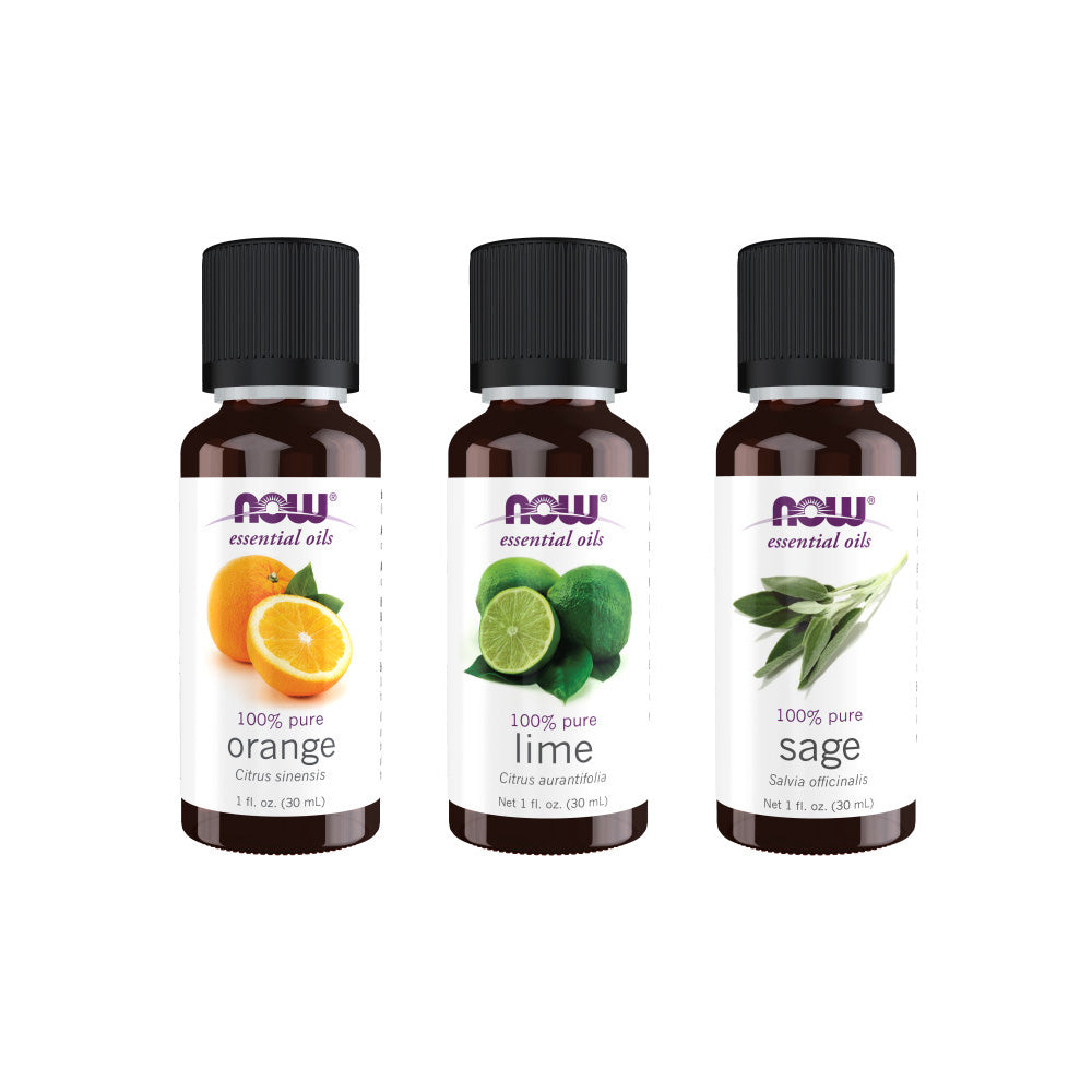 Now Essential Oils, 3 Variety of 30ml: Autumn Air - Orange , Lime , Sage