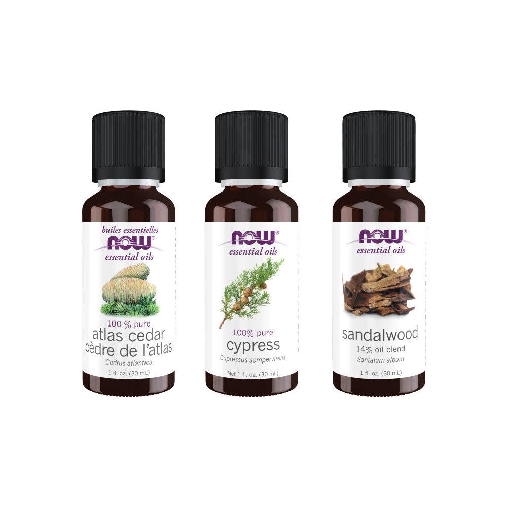 Now Essential Oils, 3 Variety of 30ml: Male Clarity - Atlas Cedar, Cypress, Sandalwood