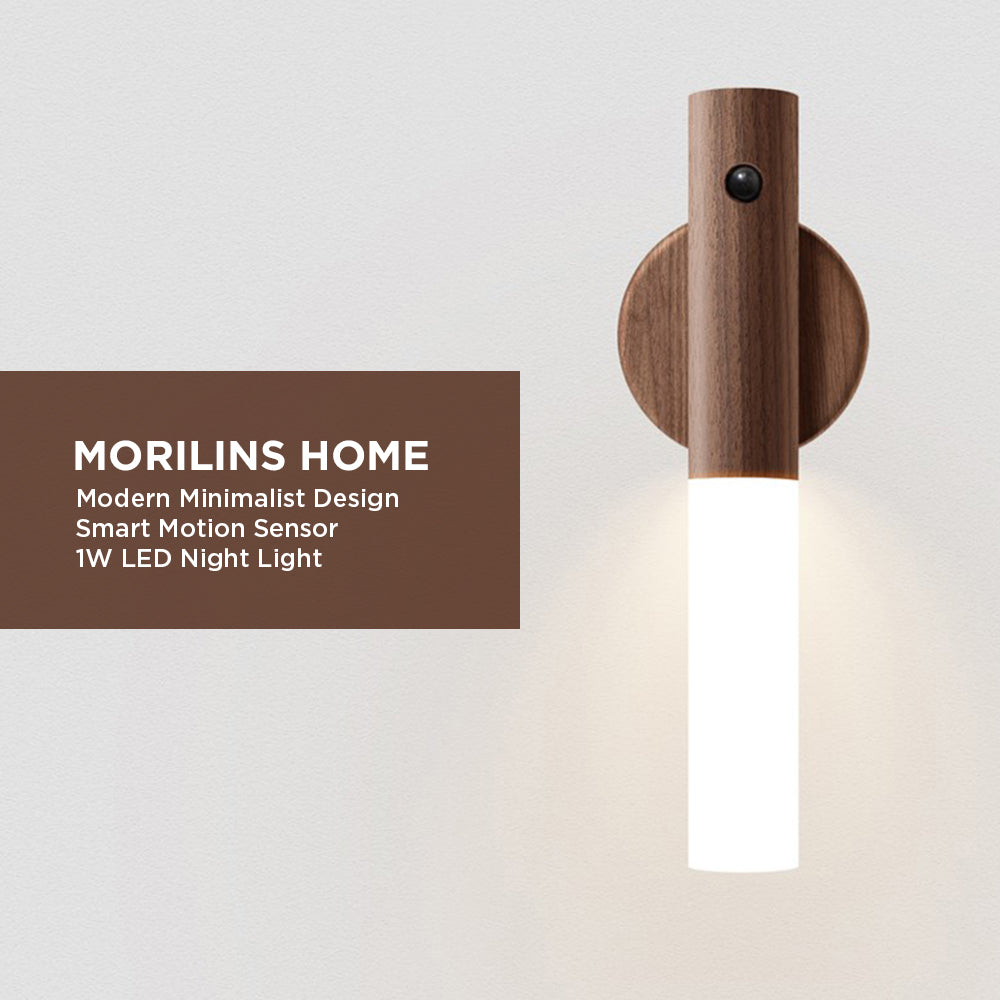 [Morilins Home] Modern Minimalist Atmosphere Lamp with Smart Motion Sensor, 1W LED Night Light, Removable Design, Magnetic with USB Charging