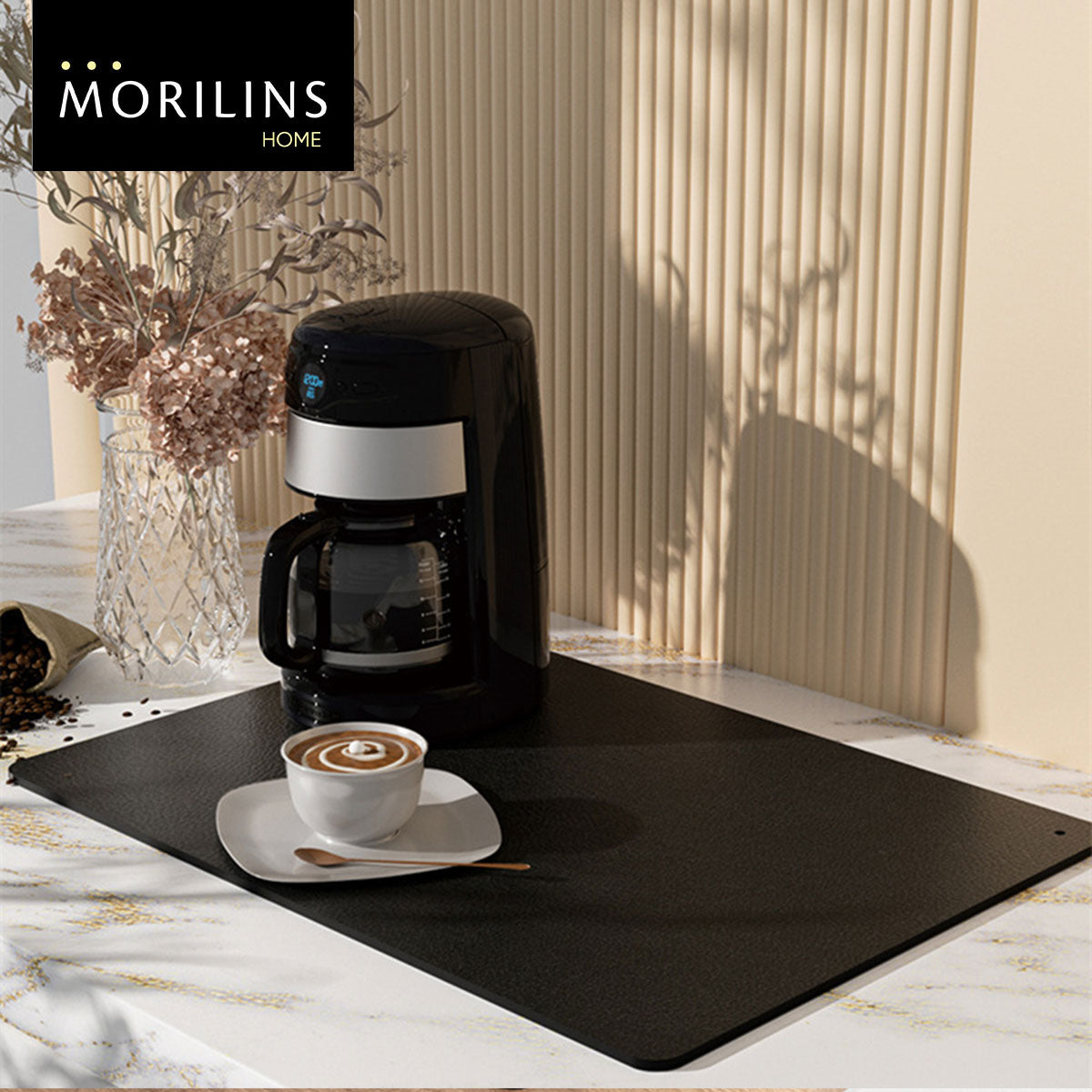 [Morilins Home] Soft Diatomaceous Earth Absorbent Mat for Kitchen Countertops - Fast Drying, Non-Slip, mould-resistant, 40x50cm
