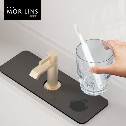 [Morilins Home] Soft Diatomaceous Earth Absorbent Mat for Kitchen/Bathroom Faucet, Fast Drying, Non-Slip, mould-resistant, splash-proof, 38x14cm