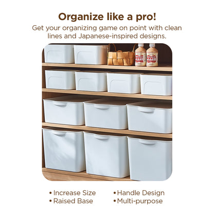 [Morilins Home] White Japanese-Style Clean & Modern Design Stackable White Lidded Plastic Storage Box