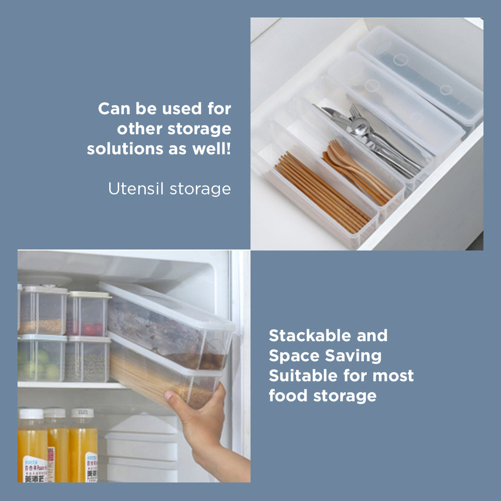 [Morilins Home] Set-of-3 Minimalist Design Stackable Food Storage Organizer/Containers, a pantry must-have - BPA-Free, Space-Saving in Stylish Khaki