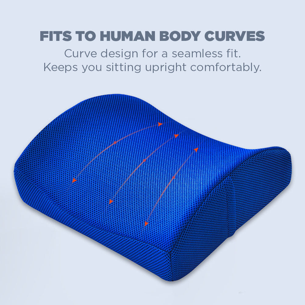 [Morilins Home] Memory Foam Lumbar Comfort Support - Breathable Mesh Pillow for Office Chair, Car Seat, or Sofa Use with Convenient Phone Pocket