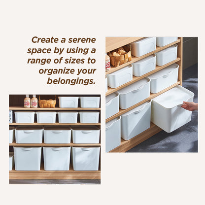 [Morilins Home] White Japanese-Style Clean & Modern Design Stackable White Lidded Plastic Storage Box