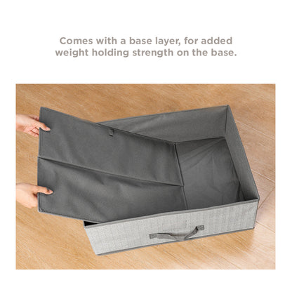 [Morilins Home] Contemporary Collapsible Rigid Rectangle Woven Storage Bin With Pull Handle, A Space-Saving & Convenient Organization on Shelves