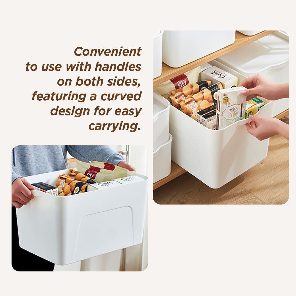 [Morilins Home] White Japanese-Style Clean & Modern Design Stackable White Lidded Plastic Storage Box