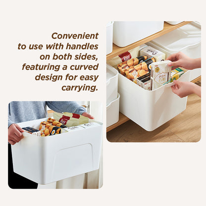 [Morilins Home] White Japanese-Style Clean & Modern Design Stackable White Lidded Plastic Storage Box