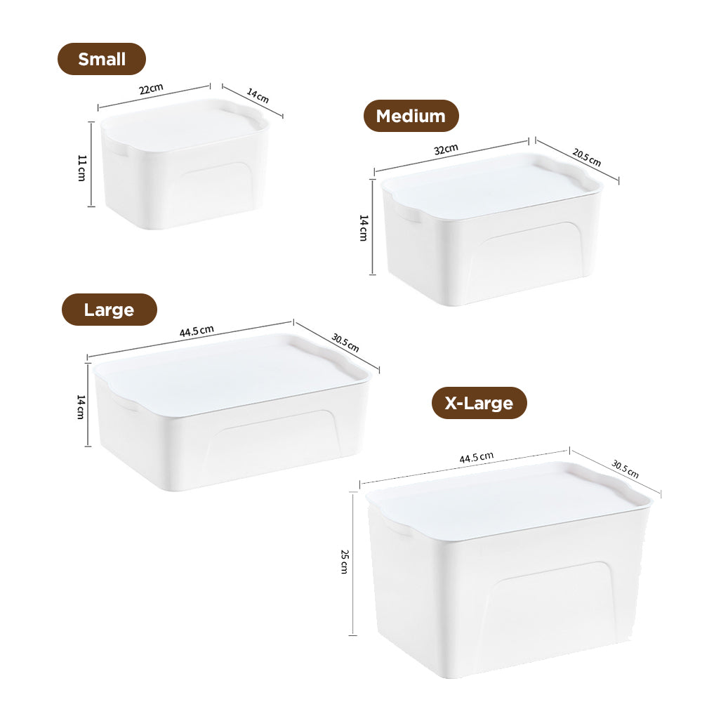 [Morilins Home] White Japanese-Style Clean & Modern Design Stackable White Lidded Plastic Storage Box