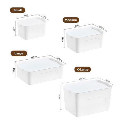 [Morilins Home] White Japanese-Style Clean & Modern Design Stackable White Lidded Plastic Storage Box